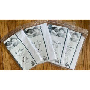 New Lot 4 All-Cotton Allergy Protection Zip King Pillow Covers White